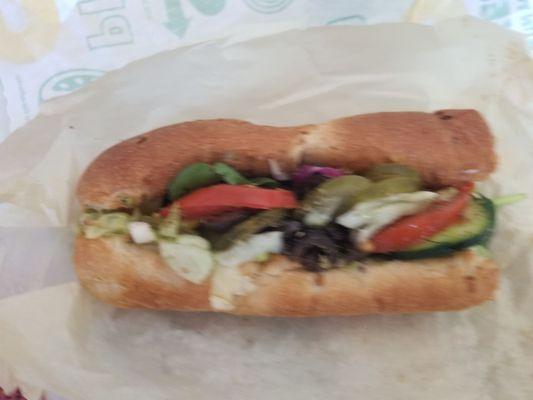 Vegan veggie delight sub