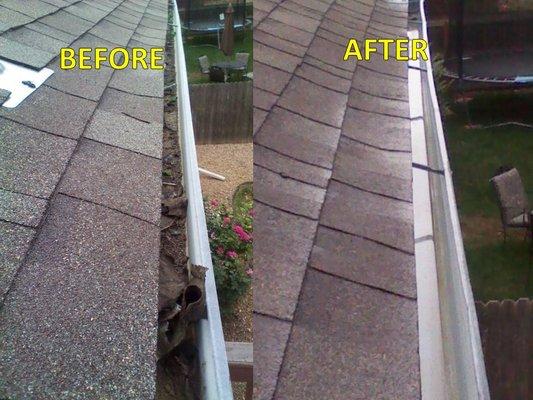 A Brighter Day Gutter Cleaning Before & After