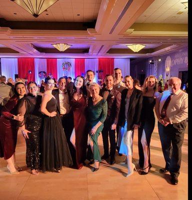 Our beautiful team of students and professionals at local Fred Astaire Arizona event.