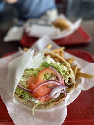 Lamb Gyros Combo and Lamb Shawarma Wrap Combo