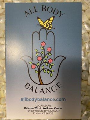 All Body Balance brochure.