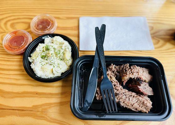 Prime Beef Brisket - 1/4 lb and Potato Salad