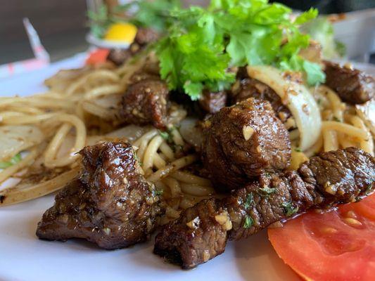 Garlic Noodles and Filet Mignon