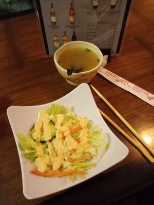 Salad with Japanese dressing.