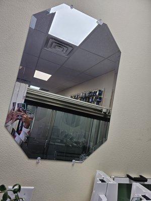 Clearance mirror! 
$16.00
Includes mirror clips, screws and wall plugs