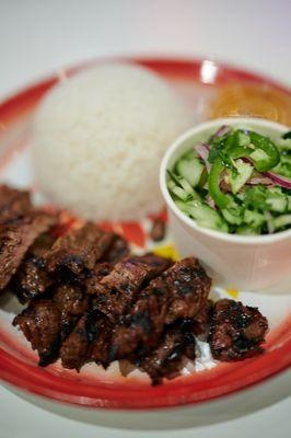 Beef Satay w/ Cucumber Salad