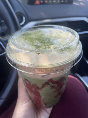 strawberry matcha latte