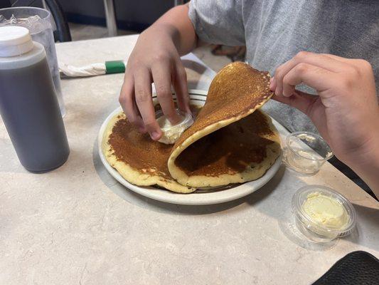 The biggest pancake ever! You can order 1 or 2 or 3 your choice. They are BIG!