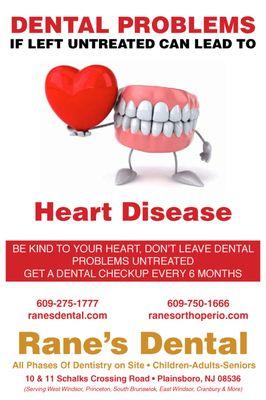 Take of your TEETH & help us take care of your HEART Request appt. https://www.ranesdental.com/appointment