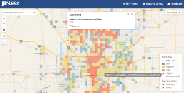 Work with did with the State of Indiana regarding traffic crashes.