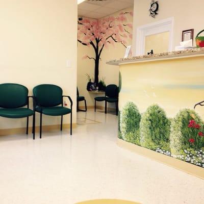 Cute waiting room. Side area for sick kids.