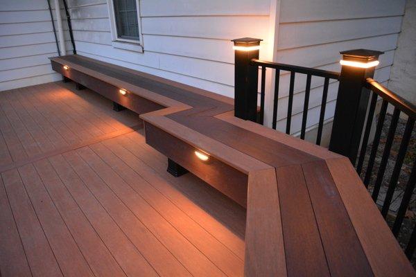 Love the CUSTOM bench with two tone wood.