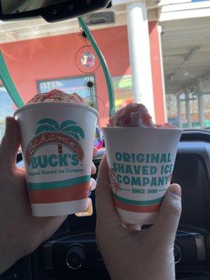 On the left is (was) a peach cobbler (tastes like peach rings ) and on the right, strawberry cheesecake...10/10