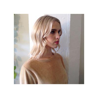 Icy blonde and soft bob!