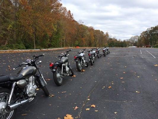 Training bikes lined up