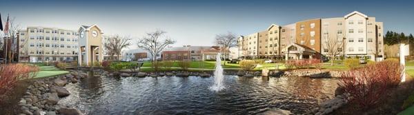 CherryWood Village campus overlooking the putting greens and ponds