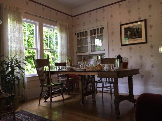 Dining area in main house, unless seated in courtyard.