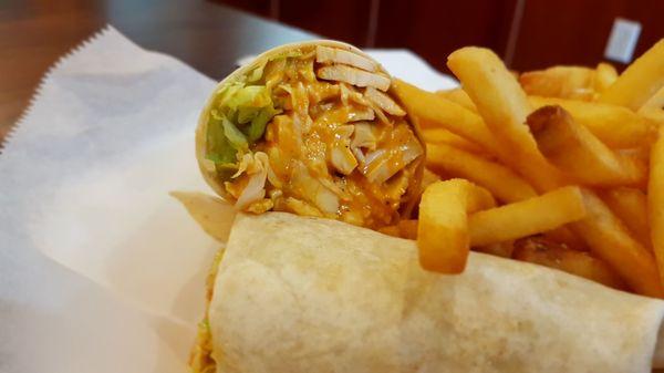 Buffalo Chicken Wrap with Fries