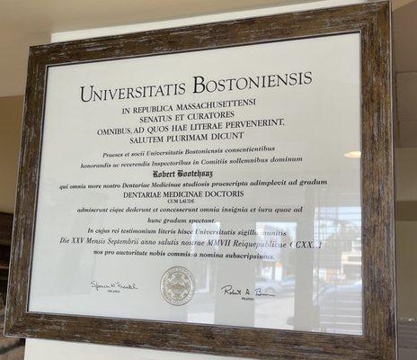 Dr. Robert's degree from Boston University.