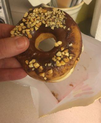 Not the first time the donut I want appears to be licked on one side or just least unfinished.