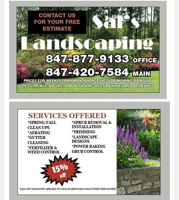 Are you looking for quality work at a fair price ? Give Sals Landscaping a call 847-877-9133 or email salslandscaping84@gmail.com