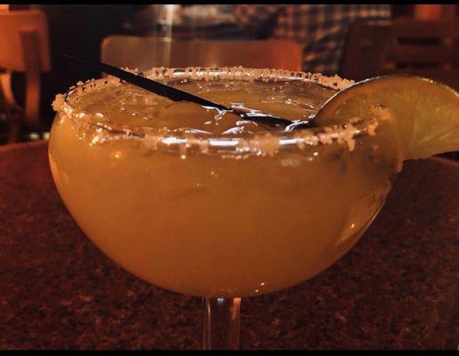 Top shelf Margarita made with tres generation tequila