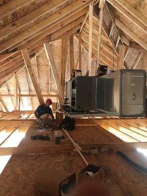 New construction HVAC installation