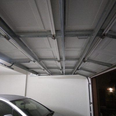 Garage door bending in the middle. Installed 2 x 16' steel struts to reinforce garage door.