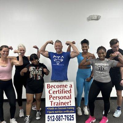 Students Learning how to become personal trainers