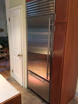 Sub-Zero model 611 in stainless steel custom installation.