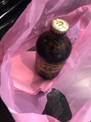 Cold brew with cute pink bag and napkins