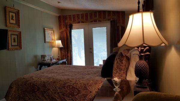 View of the John Reavls guest room.  This room has a view of Cane River Lake