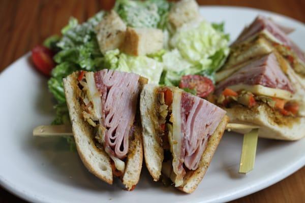 Daily Special: The LK Muffuletta with a caesar salad.