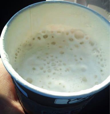 Good thing I didn't order a small! This latte was served 1/2 full!