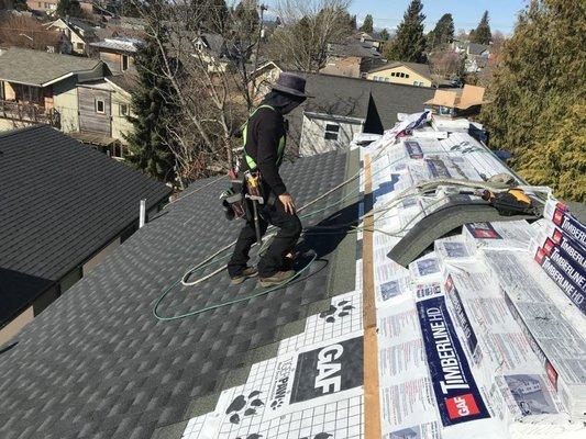 New roof insulation