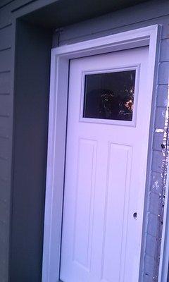 Newly installed exterior door