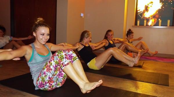 Heated yoga studio!