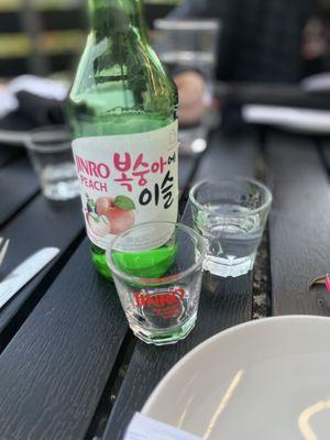 Peach Soju to start the evening