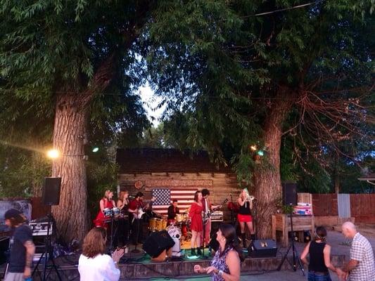 Great stage in the backyard! Mama Lenny & the Remedy