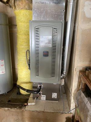 Trane furnace installation.