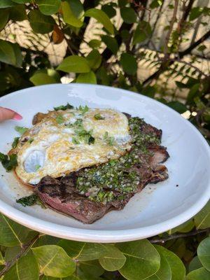 Steak and eggs