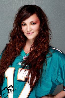 Football photo shoot! Isn't she gorgeous?! #RenoHairdresser #RenoMakeupArtist