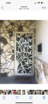 Fiori security screen door installed