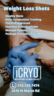 iCRYO Offers Semaglutide and Tirzepatide Weight Loss Shots.