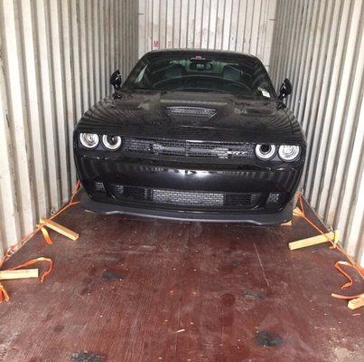 Hellcat going overseas shipping via container