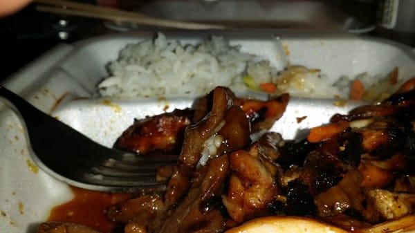 Yum. Chicken and Pork Teriyaki combo