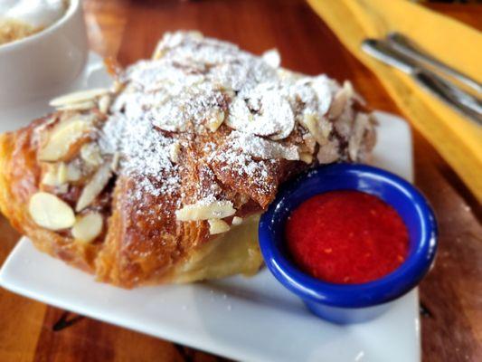 Almond Croissant with Raspberry Jam