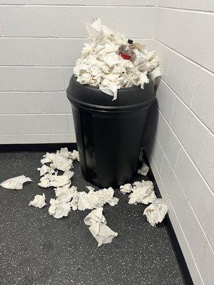 Typical trash situation in the bathrooms.