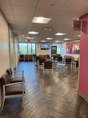 View of the open floor plan waiting room.