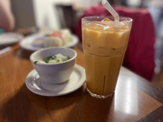 Cabbage soup & Thai iced tea